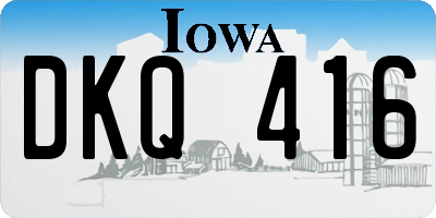 IA license plate DKQ416
