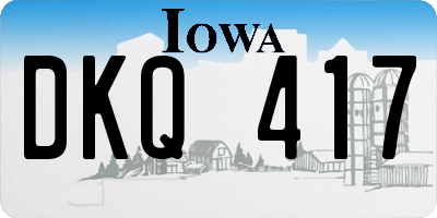 IA license plate DKQ417