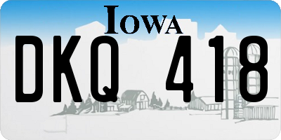 IA license plate DKQ418