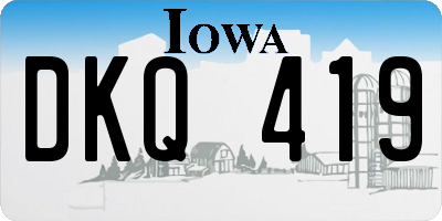 IA license plate DKQ419