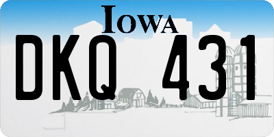 IA license plate DKQ431