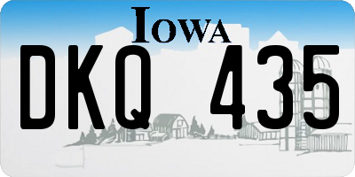 IA license plate DKQ435