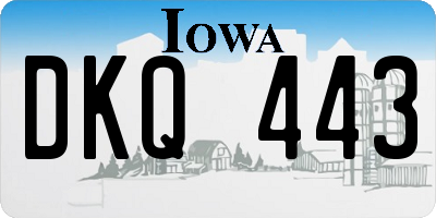 IA license plate DKQ443
