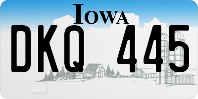 IA license plate DKQ445