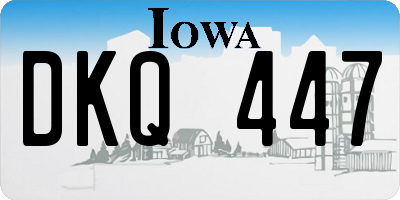 IA license plate DKQ447