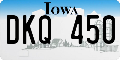 IA license plate DKQ450
