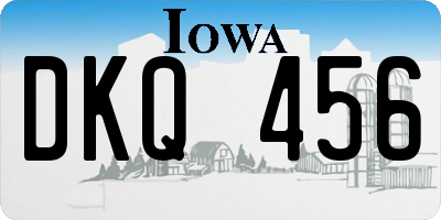 IA license plate DKQ456