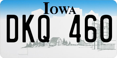 IA license plate DKQ460