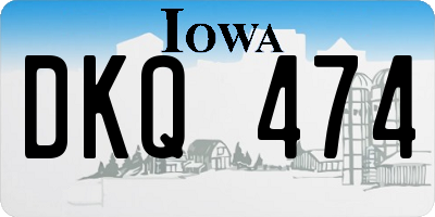 IA license plate DKQ474