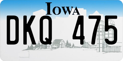 IA license plate DKQ475