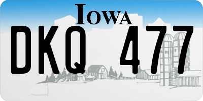 IA license plate DKQ477