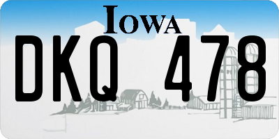 IA license plate DKQ478
