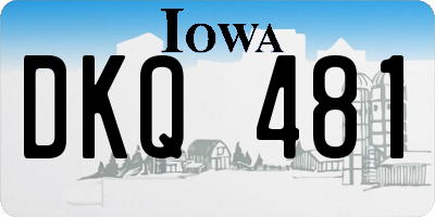 IA license plate DKQ481