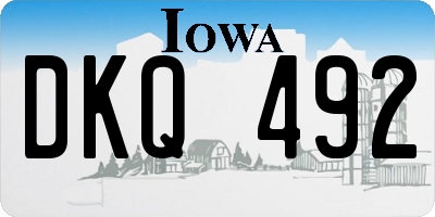 IA license plate DKQ492