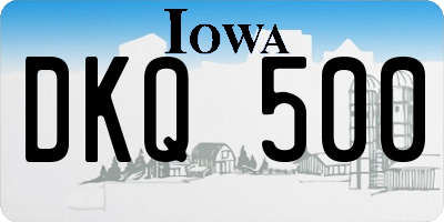 IA license plate DKQ500