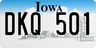 IA license plate DKQ501