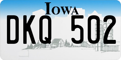 IA license plate DKQ502