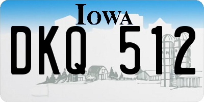 IA license plate DKQ512