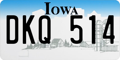 IA license plate DKQ514