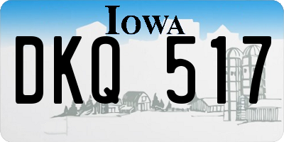 IA license plate DKQ517