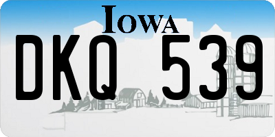 IA license plate DKQ539