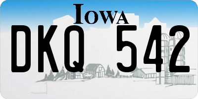 IA license plate DKQ542