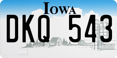 IA license plate DKQ543
