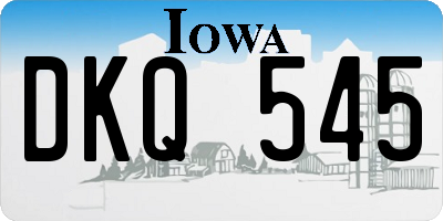 IA license plate DKQ545