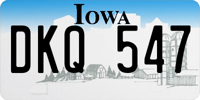 IA license plate DKQ547