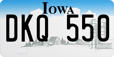 IA license plate DKQ550