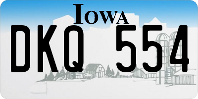 IA license plate DKQ554