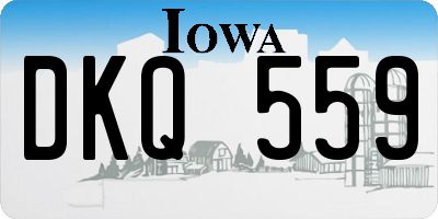 IA license plate DKQ559