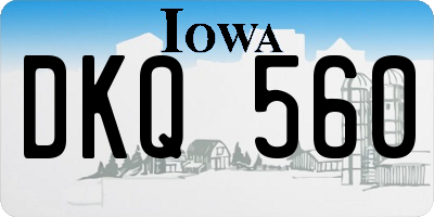 IA license plate DKQ560