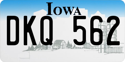 IA license plate DKQ562