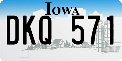 IA license plate DKQ571