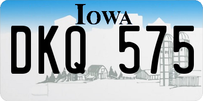 IA license plate DKQ575