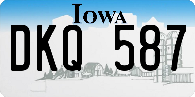 IA license plate DKQ587