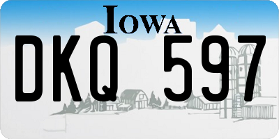 IA license plate DKQ597