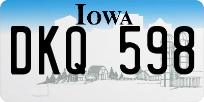 IA license plate DKQ598
