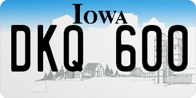 IA license plate DKQ600