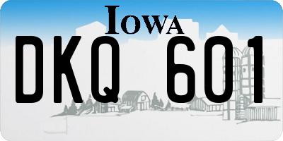IA license plate DKQ601