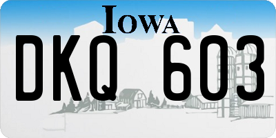 IA license plate DKQ603