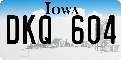 IA license plate DKQ604