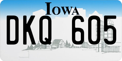 IA license plate DKQ605