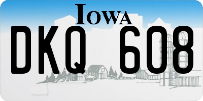 IA license plate DKQ608