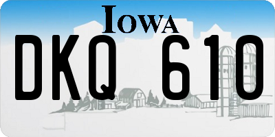 IA license plate DKQ610