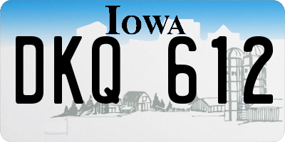 IA license plate DKQ612