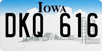 IA license plate DKQ616