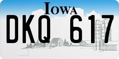 IA license plate DKQ617