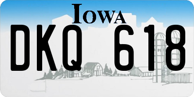 IA license plate DKQ618